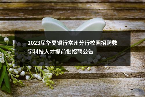 2023届华夏银行常州分行校园招聘数字科技人才提前批招聘公告                进入阅读模式 图片