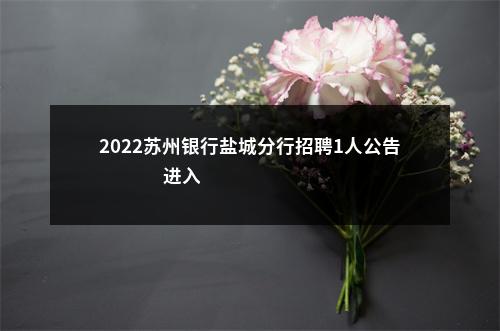 2022苏州银行盐城分行招聘1人公告                进入阅读模式 图片
