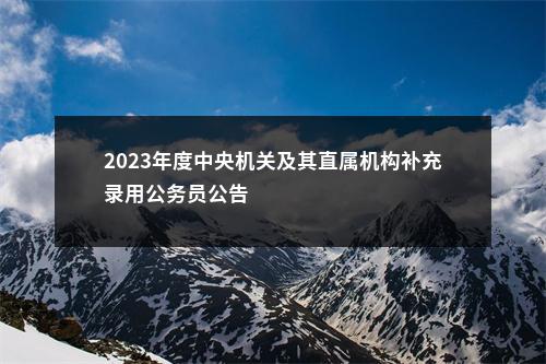2023年度中央机关及其直属机构补充录用公务员公告                进入阅读模式 图片